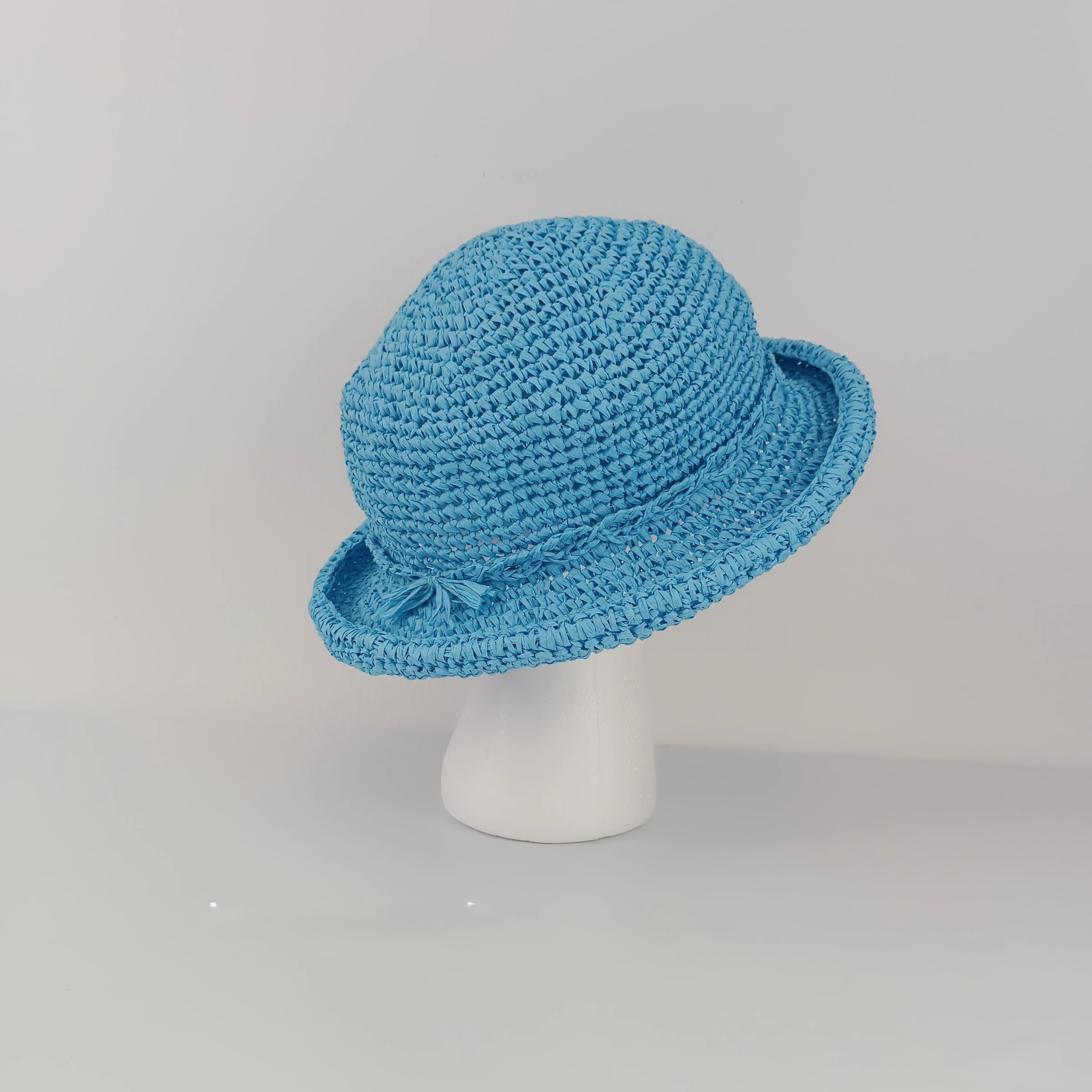 Chapéu bucket cor azul turquesa tricotado em crochê – photo 5